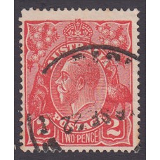 Australian    King George V    2d Red  Single Crown WMK Plate Variety 12R51